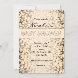 Gold funkelnde Lichter BABY SHOWER Einladungen