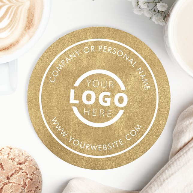Gold für das Logo für Werbeaktionen Runder Pappuntersetzer (Von Creator hochgeladen)