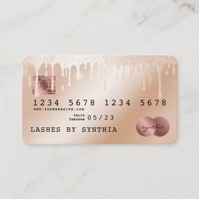 Gold für getropfte Kreditkarte Visitenkarte (Vorderseite)