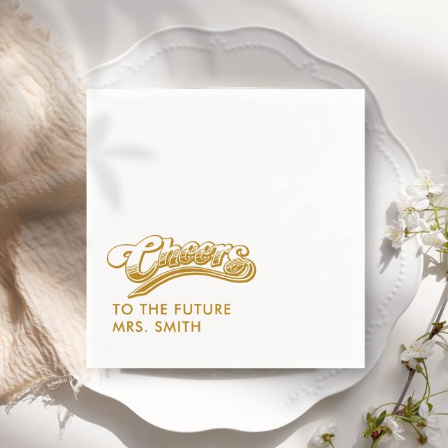Gold Future Mrs. Modern Brautparty Serviette (Von Creator hochgeladen)