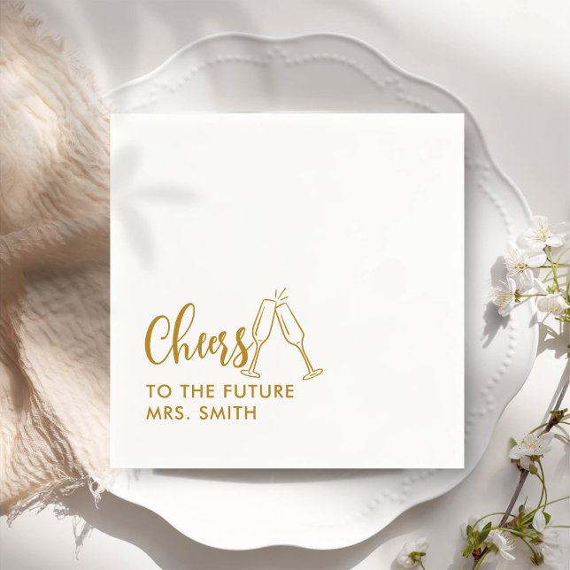 Gold Future Mrs. Modern Brautparty Serviette (Von Creator hochgeladen)