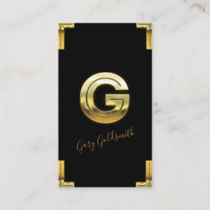 Gold G Anfangs- und Rahmen Visitenkarte