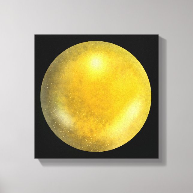 Gold Galaxy Orb - Amber und Gelbe Canvas Print Leinwanddruck (Vorderseite)