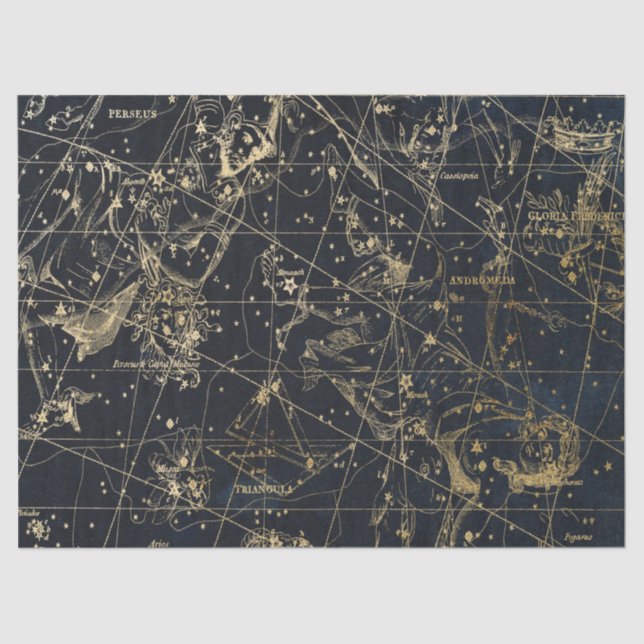 Gold Galaxy Star Map Serie Design 1 Seidenpapier (Vorderseite)