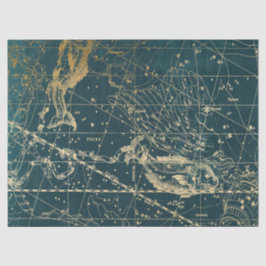 Gold Galaxy Star Map Series Design 4 Seidenpapier