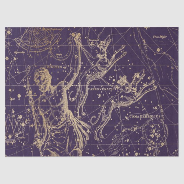 Gold Galaxy Star Map Series Design 5 Seidenpapier (Vorderseite)
