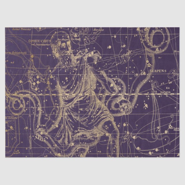 Gold Galaxy Star Map Series Design 9 Seidenpapier (Vorderseite)