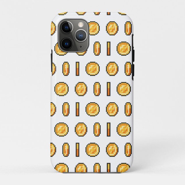 Gold Gaming-Coin 8-Bit-Pixel-Style-Muster Case-Mate iPhone Hülle (Rückseite)