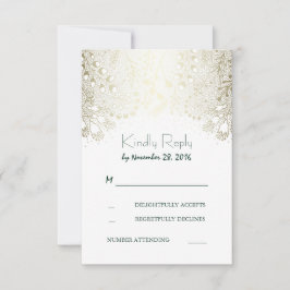 Gold Garden Blume Hochzeit RSVP Cards Karte