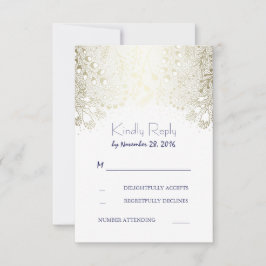 Gold Garden Blume Hochzeit RSVP Cards Karte