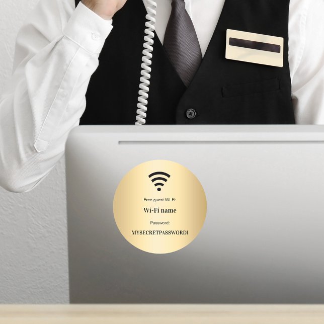 Gold Gast WLAN-Passwort Runder Aufkleber (Von Creator hochgeladen)