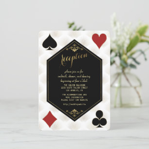 Gold Gatsby Casino Art Deco Hochzeitsempfang Einladung