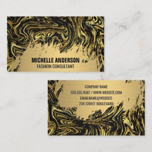 Gold gebürstet   Marmorgezogene Textur Visitenkarte