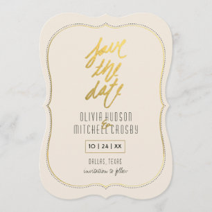 Gold gebürstete Klammer Save the Date