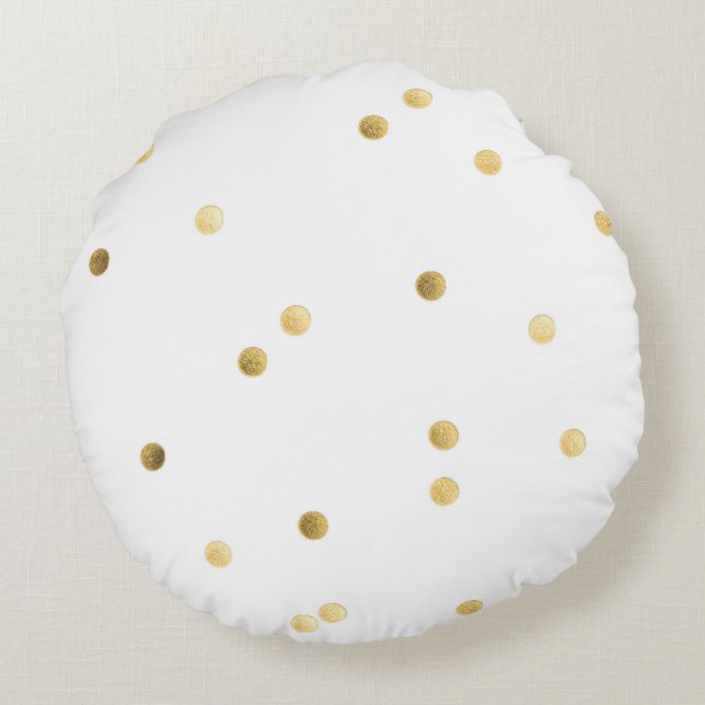 Gold gebürstetes Polyester-rundes Wurfs-Kissen Rundes Kissen (Rückseite)