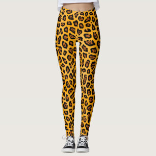 Gold Gelbe Jaguar Flecken Druck Leggings