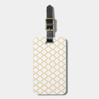 Gold-Gelbes und weißes Quatrefoil Gepäckanhänger