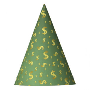 Gold, Geld, Dollar, Zeichen, Währung, Symbol Partyhütchen