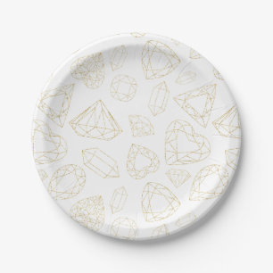 Gold Gem Pattern Glam Geburtstagsparty Teller