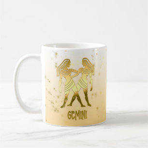 Gold Gemini Astrologie Horoskop Zodiac Sign Kaffeetasse