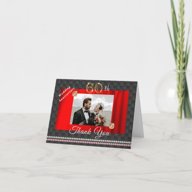 Gold & Gems 60. Hochzeitstag Danke (Vorderseite)
