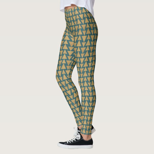 Gold Geo Schritt-| im Freien u. dunkles Leggings (Links)