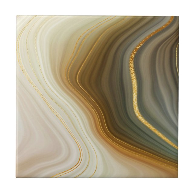 Gold Geode Style (Marmor) Keramik Fliese (Vorderseite)