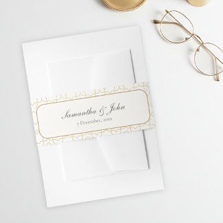 Gold Geometric Arch and Ivory Modern Wedding Einladungsbanderole