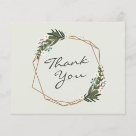 Gold Geometric Budget Hochzeit Dankeschön Karte