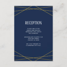 Gold Geometric Navy Blue | Monogramm-Hochzeit