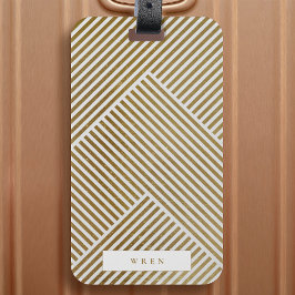 Gold Geometric Pattern Elegant Sophisticated Luxe Gepäckanhänger