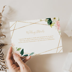 Gold Geometric Wedding Details Enclosure Card Begleitkarte