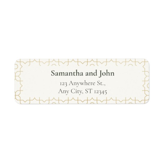 Gold Geometric Wedding Return Address Labels (Vorne)