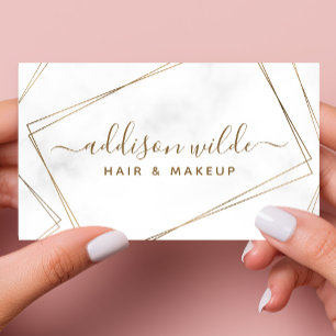 Gold Geometrischer Marmor Abstrakt Einfach Modern Visitenkarte