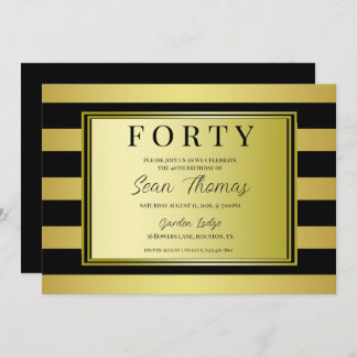 Gold Gerahmt 40. Geburtstag Einladung