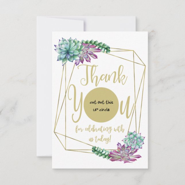 Gold Gerahmt Succuled EOS Lip Balm Fevor Card Dankeskarte (Vorderseite)