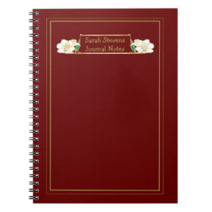 Gold Gerahmtes Verziertes White Floral Notebook Notizblock