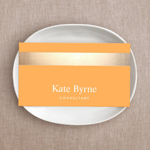 Gold gestreift Moderne, stilvolle Orange Visitenkarte
