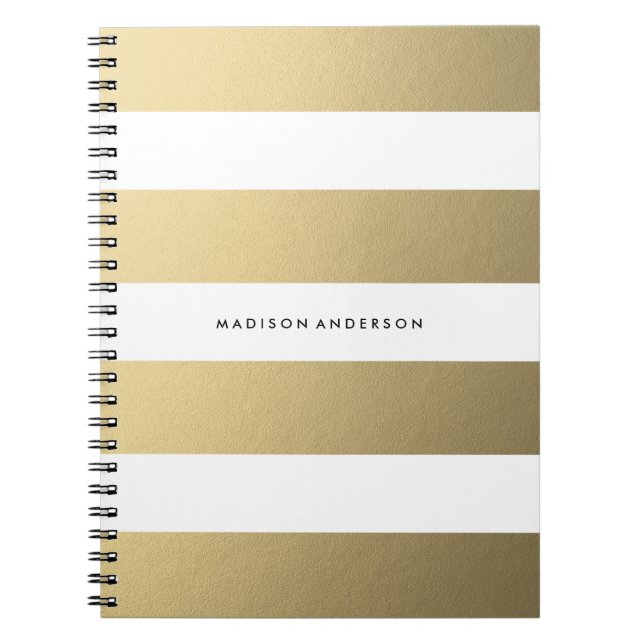 Gold gestreift | Notebook Notizblock (Vorderseite)