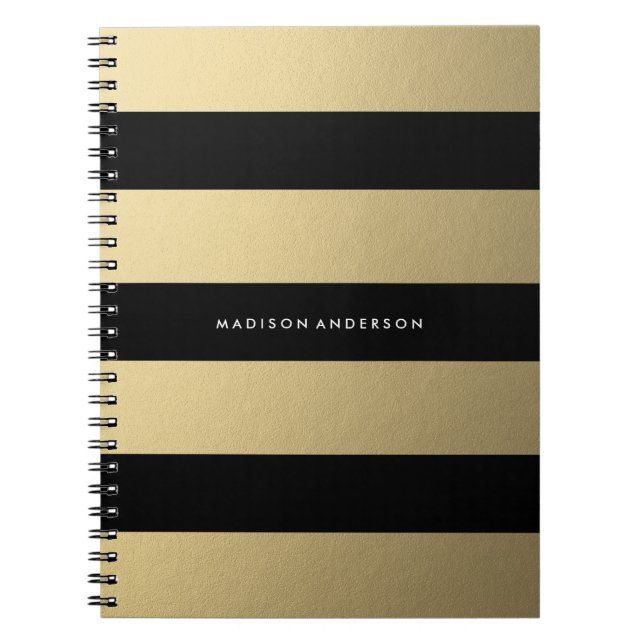 Gold gestreift | Notebook Notizblock (Vorderseite)