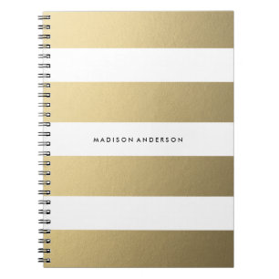 Gold gestreift   Notizbuch Notizblock