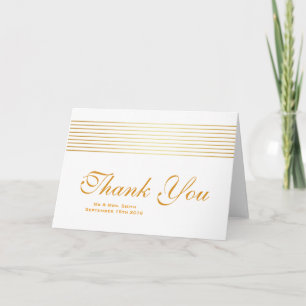 Gold gestreifte elegante weiße Dankeskarten Dankeskarte
