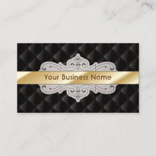 Gold gestreifte Luxus Diamond Black Business Card Visitenkarte