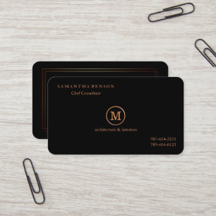 Gold gestreifte monogrammierte moderne stilvolle N Visitenkarte