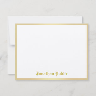 Gold gezeichnete Name Template Classic Look Chic Mitteilungskarte
