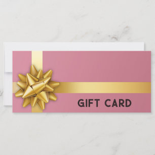 Gold Gift Bow Satin Ribbon Trendrosa Geschenkkarte