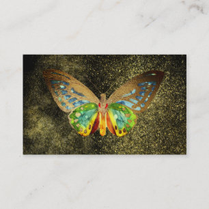 ** Gold Gilden Gold Glitzer Butterfly Mystisch Visitenkarte
