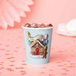Gold Gingerbread House Baby Dusche Pappbecher