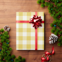 Gold Gingham - Geschenkpapier