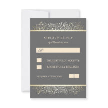 Gold Gipskraut Chic Frame Wedding RSVP Cards